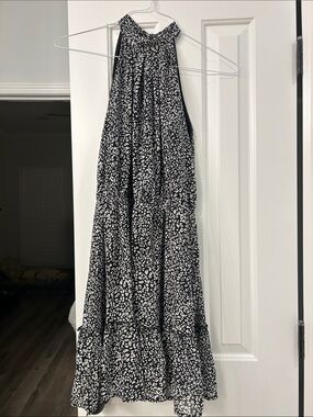 Women’s Black and White Halter dress